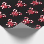 Candy Cane Zwarte Kerst Inpakpapier (Hoek)