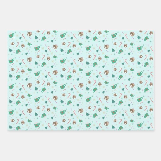 Candy Canes and Gingerbrood House Pattern Inpakpapier Vel (Voorkant 2)