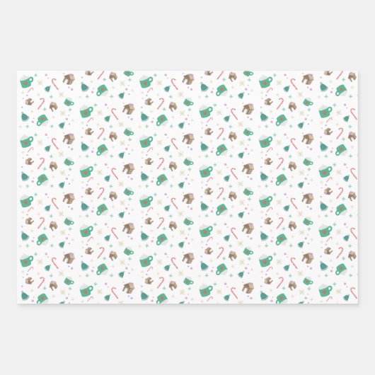 Candy Canes and Gingerbrood House Pattern Inpakpapier Vel (Voorkant)