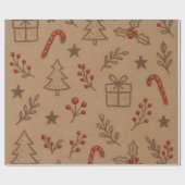Candy Canes and Holly Christmas Paper Cadeaupapier (Vlak)