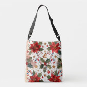 Candy Canes and Poinsettias, Author Natasha Us Crossbody Tas (Achterkant)