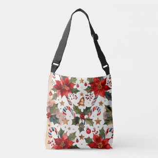 Candy Canes and Poinsettias, Author Natasha Us Crossbody Tas