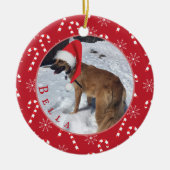 Candy Canes and Snowflakes Dog Photo Ornament (Voorkant)
