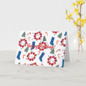 Candy Canes Apple geeft kerstkaarten Kaart (Gele Bloem)