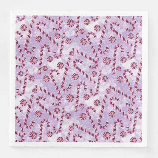 Candy canes Berry Paper Napkin Servet (Voorkant)