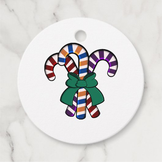 Candy Canes boeket - groen lint Bedankjes Labels (Voorkant)