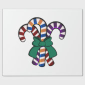 Candy Canes boeket - groen lint Cadeaupapier (Vlak)