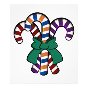 Candy Canes boeket - groen lint Foto Afdruk