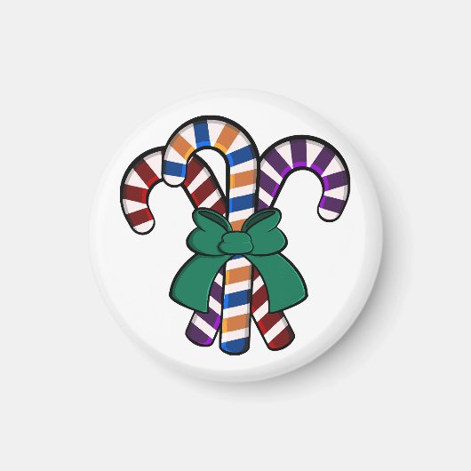 Candy Canes boeket - groen lint Magneet (Voorkant)