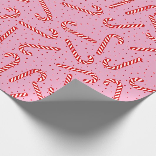 Candy Canes Christmas Design Cadeaupapier (Hoek)