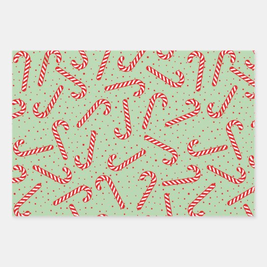 Candy Canes Christmas Design Inpakpapier Vel (Voorkant 3)