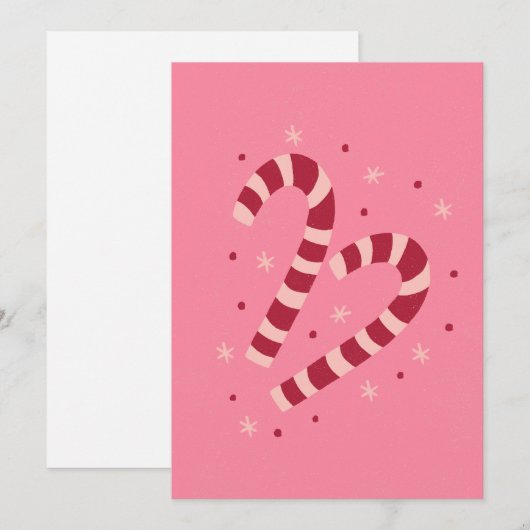 Candy canes Christmas  Feestdagenkaart (Voorkant / Achterkant)