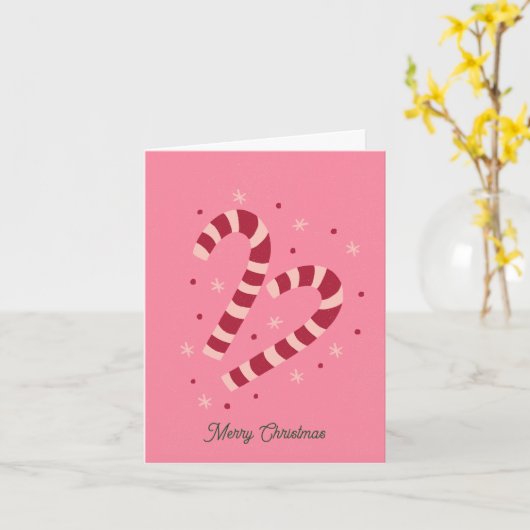 Candy canes Christmas Kaart (Gele Bloem)