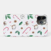 Candy Canes Cotton Holly Leaves kerst Case-Mate iPhone Case (Achterkant (horizontaal))