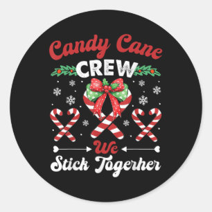 Candy Canes Crew Funny Joke We Stick Xmas Snoepjes Ronde Sticker