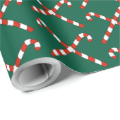 Candy Canes Crossed Cadeaupapier (Rol Hoek)