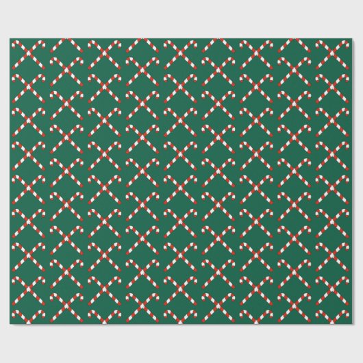 Candy Canes Crossed Cadeaupapier (Vlak)