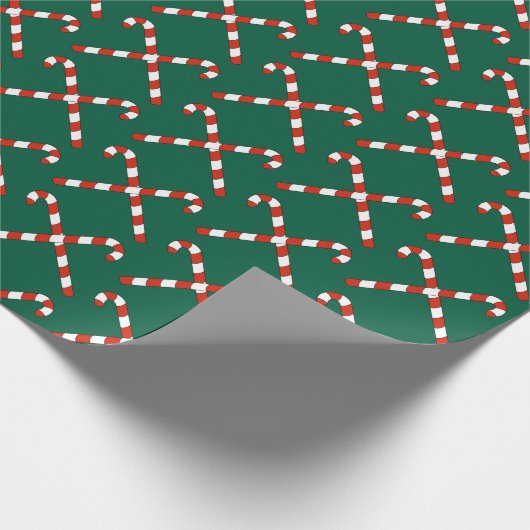 Candy Canes Crossed Cadeaupapier (Hoek)