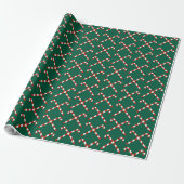 Candy Canes Crossed Cadeaupapier (Uitgerold)
