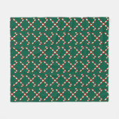 Candy Canes Crossed Fleece Deken (Voorkant (Horizontaal))