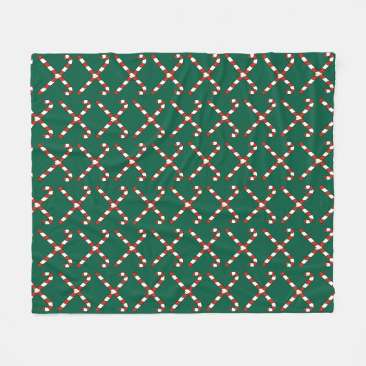 Candy Canes Crossed Fleece Deken (Voorkant (Horizontaal))