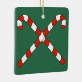 Candy Canes Crossed Keramisch Ornament (Rechts)