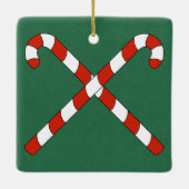 Candy Canes Crossed Keramisch Ornament (Achterkant)