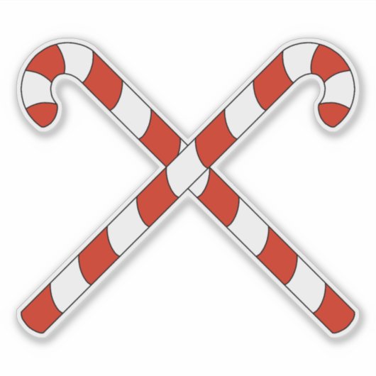 Candy Canes Crossed Sticker (Voorkant)