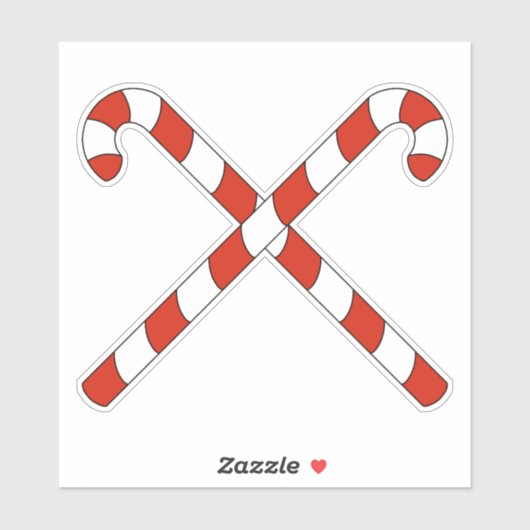 Candy Canes Crossed Sticker (Vel)
