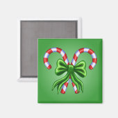 Candy Canes en Bow - Gepersonaliseerd Magneet (Voorkant / Achterkant)