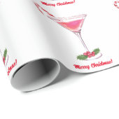 Candy Canes en Cocktails Christmas Holiday Party Cadeaupapier (Rol Hoek)