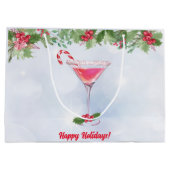 Candy Canes en Cocktails Christmas Holiday Party Groot Cadeauzakje (Achterkant)