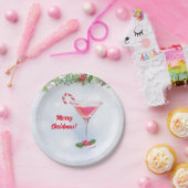 Candy Canes en Cocktails Christmas Holiday Party Papieren Bordje (Feest)