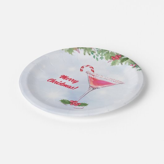 Candy Canes en Cocktails Christmas Holiday Party Papieren Bordje (Gekanteld)