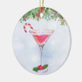 Candy Canes en Cocktails Kerstmis Keramisch Ornament (Links)