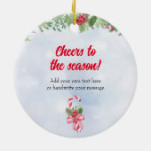 Candy Canes en Cocktails Kerstmis Keramisch Ornament (Achterkant)