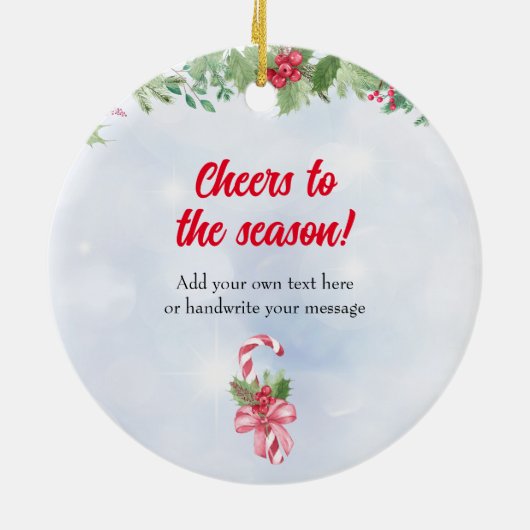 Candy Canes en Cocktails Kerstmis Keramisch Ornament (Achterkant)