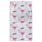 Candy Canes en Cocktails Patroon Kerstmis Klein Cadeauzakje (Achterkant)