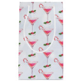 Candy Canes en Cocktails Patroon Kerstmis Klein Cadeauzakje (Voorkant)