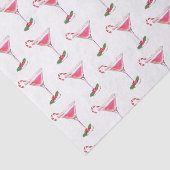 Candy Canes en Cocktails Patroon Kerstmis Tissuepapier (Detail)