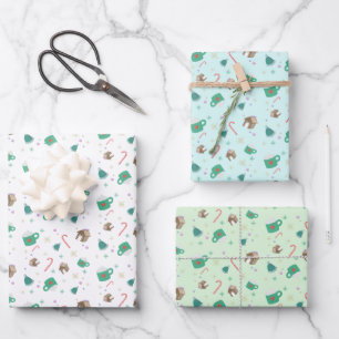Candy Canes en Gingerbread House Pattern Inpakpapier Vel