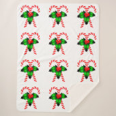 Candy Canes en Holly Sherpa Deken (Voorkant)