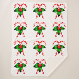 Candy Canes en Holly Sherpa Deken