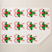 Candy Canes en Holly Sherpa Deken (Voorkant (horizontaal))