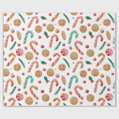 Candy Canes en kerstkoekjes Cadeaupapier (Vlak)