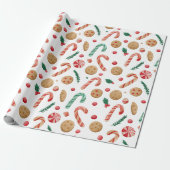 Candy Canes en kerstkoekjes Cadeaupapier (Uitgerold)