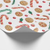 Candy Canes en kerstkoekjes Cadeaupapier (Hoek)