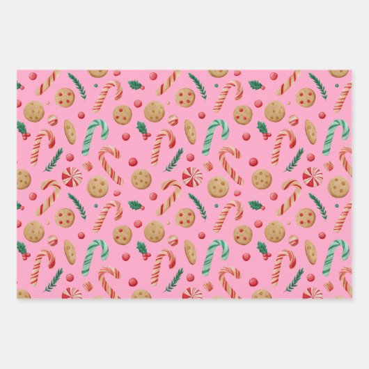 Candy Canes en kerstkoekjes Inpakpapier Vel (Voorkant 2)