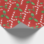 Candy Canes en Mistletoe Cadeaupapier (Hoek)