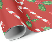 Candy Canes en Mistletoe Cadeaupapier (Rol Hoek)
